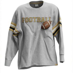 Gymboree Gray Cotton Football Long‑Sleeve Thick Top Size 5